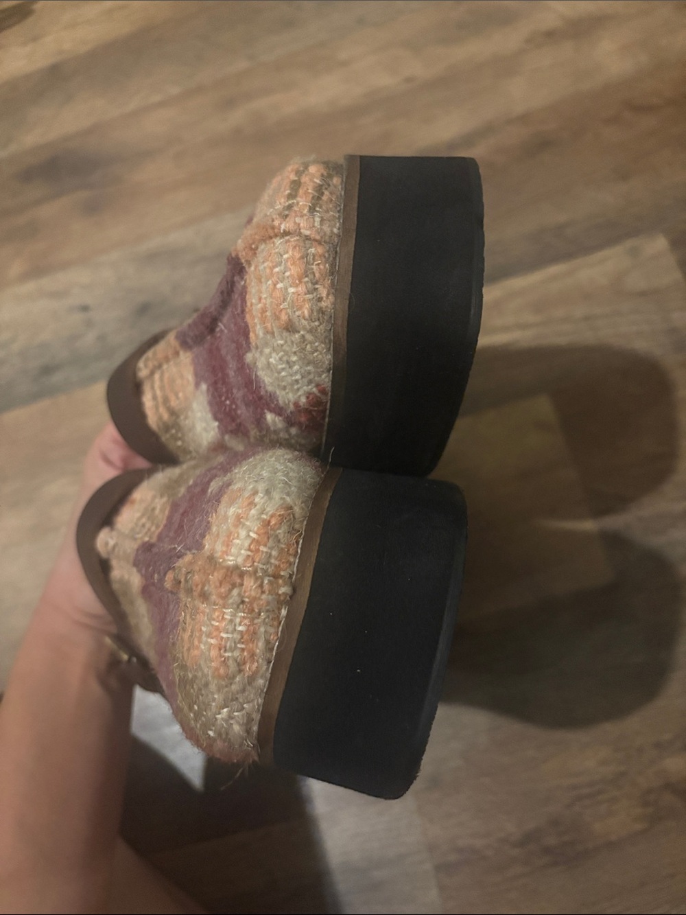 Free People Clog Mule Woven Pattern Slip-On Clog with Woven Tapestry Pattern - Picture 11 of 12